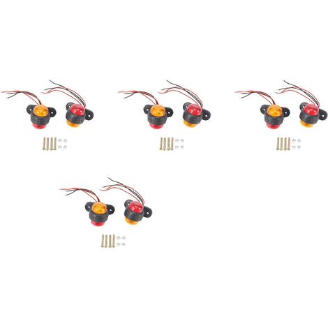 Lot de 8 feux de position latéraux LED 24V pour camions et remorques, avec signalisation d'avertissement. (1/5)