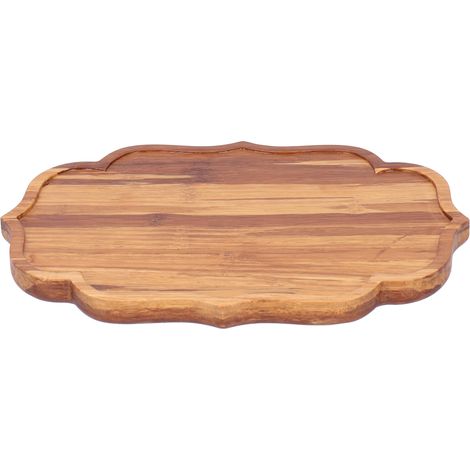Plateau à thé en bambou style japonais avec protège-plateau, dimensions 19.8x13.7x1.8cm (1/5)