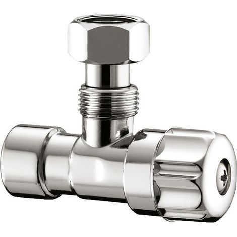 Rubinetto femmina per cassetta WC - cromato, chiusura a vitone, con codolo e calotta girevole - Misura 3/8" x 3/8" 0509C300CR (1/2)