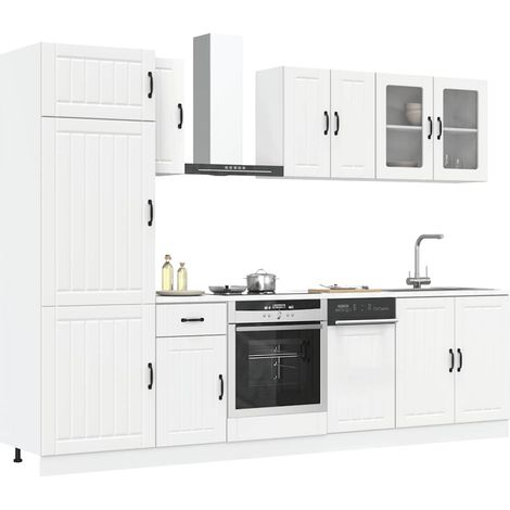 8 Piece Kitchen Cabinet Set Lucca White Engineered Wood vidaXL