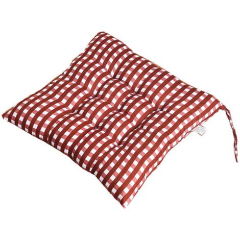 Pair Coussin de Chaise Rouge 40x40cm   Galette Épaisse pour Chaise Salle à Manger ou Jardin, Attaches Incluses