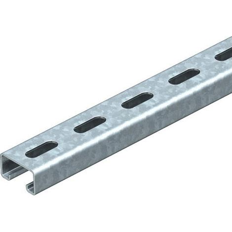 OBO Bettermann Rail profilé perforé, largeur de fente 22mm 2000x41x21 acier galvanisé sendzimir, 1122918