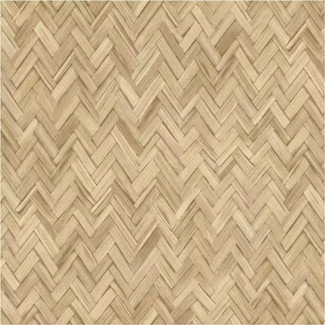 Beige Herringbone Wood Effect Vinyl Wallpaper Paste The Wall Modern Decor (1/4)