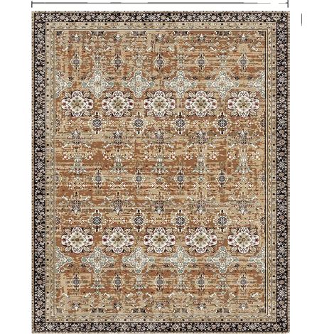 Ampio tappeto da pavimento, lavabile, antiscivolo, 2,3 x 2,9 metri, marrone/verde. (1/2)