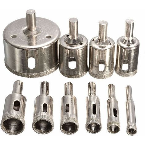 Lot de 15 forets diamantés robustes, embouts plaqués fer pour verre céramique, diamètre 6-50mm (1/5)