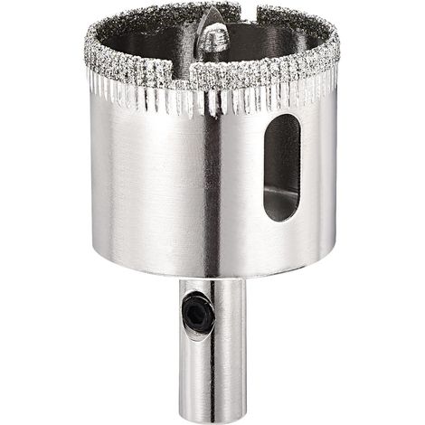 Scie cloche diamant de 35 mm avec foret central, coupe-trou diamant pour verre ordinaire, céramique, carrelage en céramique – 1 pièce (argenté) (1/5)