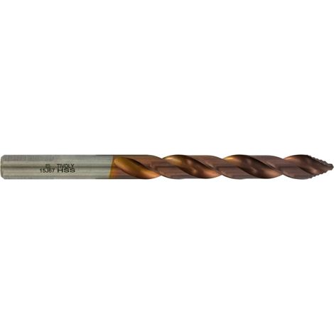 5 Forets métaux TSP HSS taillés meulés revêtus FUSIO - affûtage étagé - Ø 3 x 61 mm - TIVOLY - 11457160300 (1/4)