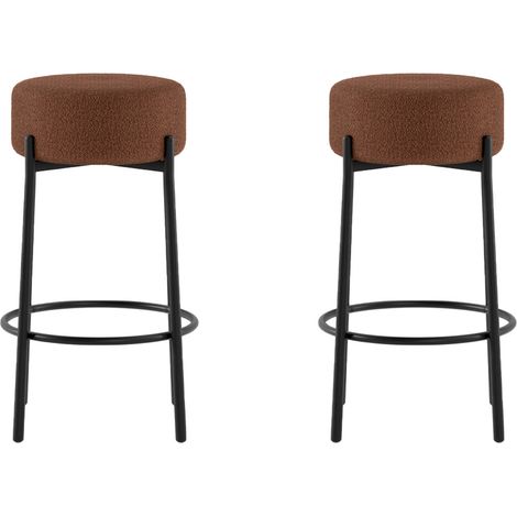 Set 2 Sgabelli Syd 41x41x67 cm in Tessuto Ruggine (1/5)