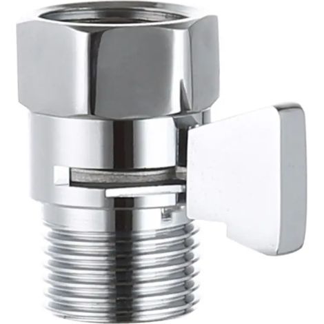 (C1-JF370101) Robinet de régulation de débit de douche en laiton, raccords mâle et femelle G1/2, robinet d'arrêt pour pommeau de douche, vanne de dérivation à ouverture rapide, pommeau de douche à mai (1/5)