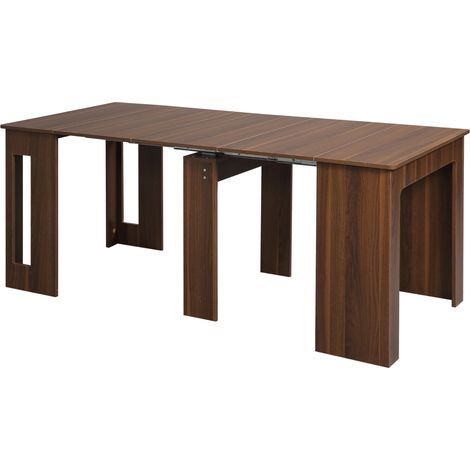 Tavolo da pranzo allungabile pieghevole in truciolare marrone 180 x 85 x 75 cm (1/5)