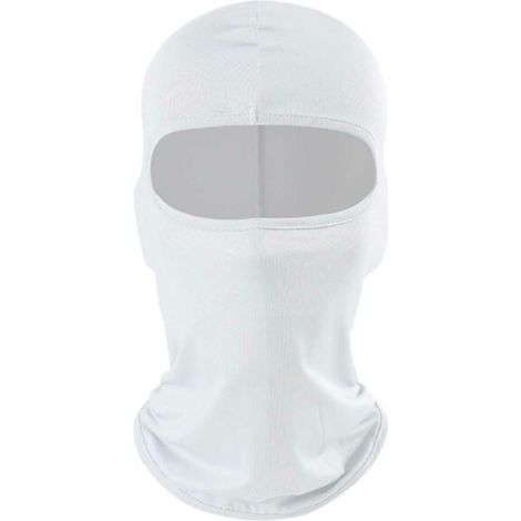 Cagoule blanche fine, masque de ski, chapeau de voleur, 1 trou, blanche (1/2)