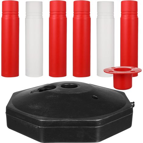Borne D'avertissement De Sécurité Routière Remplissable d'eau, Pieu D'isolement Mobile Rouge Et Blanc, Colonne Antichoc Solide pour Chantier Et Parking, Barrière Portative Industrielle (1/5)