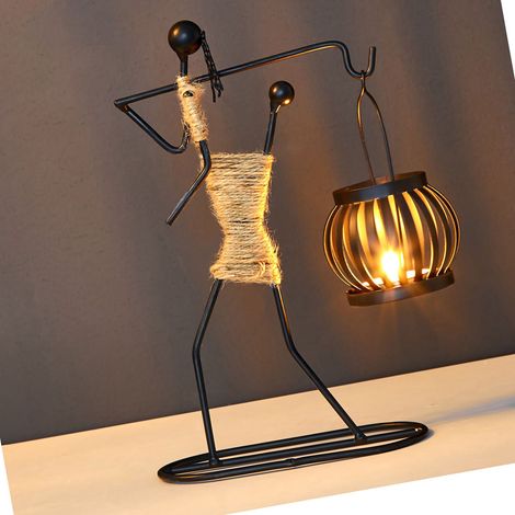 Bougeoir créatif personnalisé de style européen, décoration de table de restaurant de style nordique, décoration de comptoir de bar, bougeoir en forme de C (1/5)