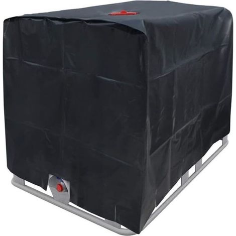 Housse de protection pour réservoir d'eau IBC 1000 l (noir) (1/4)