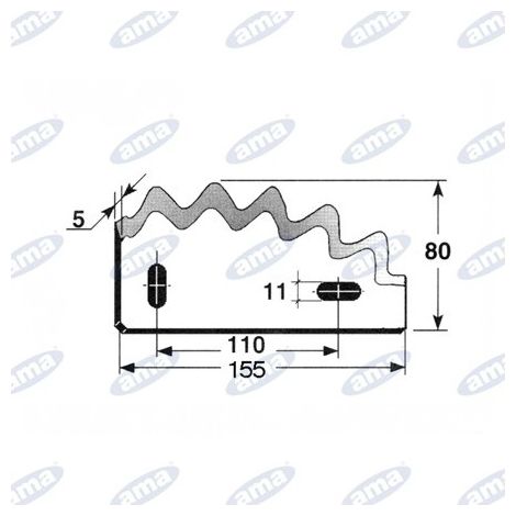 Couteau de wagon d'alimentation droit 155x80x5 Omas, 79225 BVL 39359
