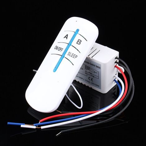Interruttore wireless intelligente 180-240V per illuminazione a LED, telecomando incluso, controllo on/off a 2 canali. (1/4)
