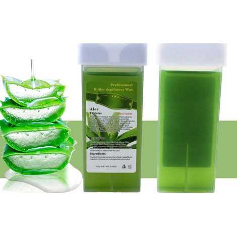 Cartouche de cire dépilatoire 100g, cire d'abeille chaude à rouleau pour épilation, crème sans douleur, recharges professionnelles. (1/5)