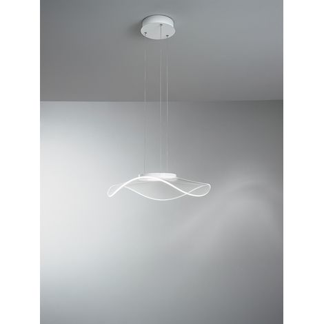 Suspension Led 30W En Acrylique Transparent, Design Moderne, Diamètre 50 Cm, 2046Lm, Lumière Chaude 3000K, Hauteur Réglable 150Cm Par Perenz (1/2)