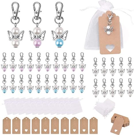 Cadeaux Invites Mariage 30 Pièces Pendentifs Ange Gardien Présent Porte-clés Ange Cadeau Invites Mariage Baptême Cadeau Communion Fille Cadeau Mariage avec Sac Organza Papier Kraft Dur (1/5)