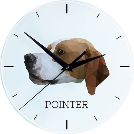 Pointer - un orologio da parete geometrico con una foto e una scritta di Art-Dog (1/4)