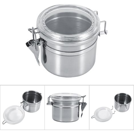 Boîte de Rangement Alimentaire Acier Inoxydable pour Sucre, Thé, Café (Petite Taille) (1/5)