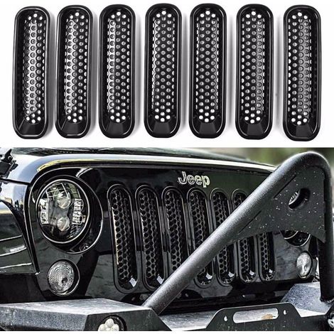 Black mesh front grille insert set – 7-piece/set