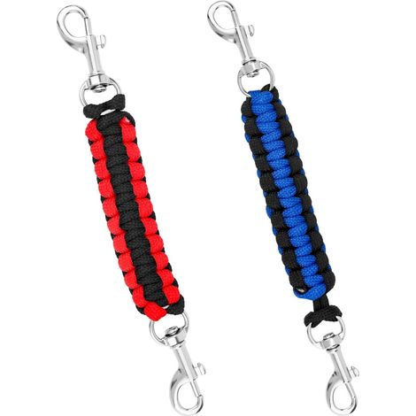 Boucle de sécurité à deux goupilles, adaptée aux chiens - laisse de sécurité rotative à 360°, harnais et rallonge de laisse, accessoires pour animaux de compagnie (rouge, bleu).