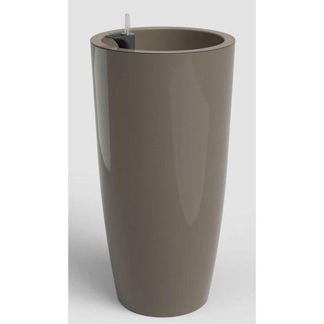 Pot de fleurs - ARTEVASI - Santorini SWS 78 BR - Intérieur/extérieur - Plastique - Ø40 x H78 cm - 72 L - Taupe (1/5)