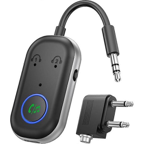 Émetteur et récepteur Bluetooth, adaptateur jack 3,5 mm vers 5,3 mm, adaptateur avion 2 en 1 pour casque, TV, haut-parleurs, voiture et maison - JBMEDIA (1/4)