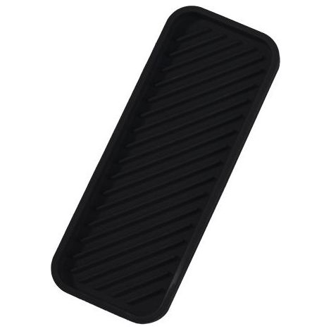 1 pc (Noir) Porte éponge Silicone,Organisateur d'évier en Silicone Porte Savon Antidérapant Plateau d'organisation de la Cuisine pour Savons, éponges, Brosses (1/5)