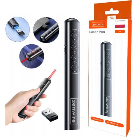 Zenwire S9 Laser Presenter Drahtlose Fernbedienung USB-Laser für Präsentationen