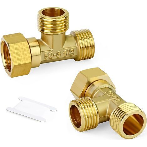 2 pièces 1/2MBSP-1/2MBSP-1/2FBSP Raccord de tuyau en laiton à trois voies Tee, Raccord de tuyau Tee (1/5)
