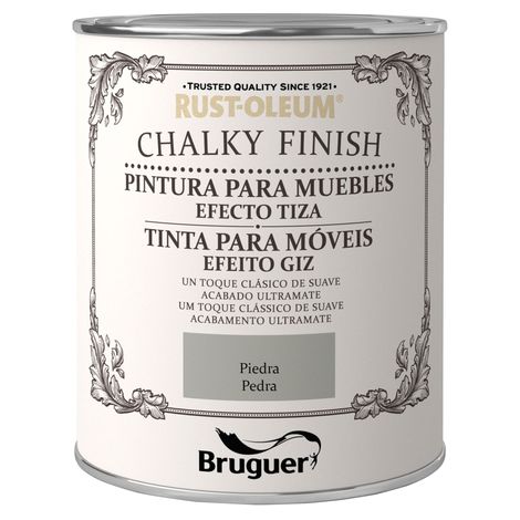 XYLAZEL chalky muebles 750ml piedra , Rust Oleum Chalky Finish Pintura para Muebles Xylazel. Pintura al agua para muebles efecto tiza. Es una pintura divertida que te permite conse