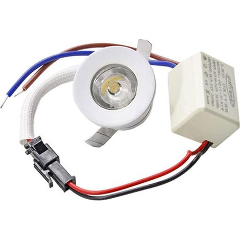 Faretto led ad incasso 1 watt mini spot punto luce tondo con bordo bianco driver 220 Luce calda 3000k (1/4)