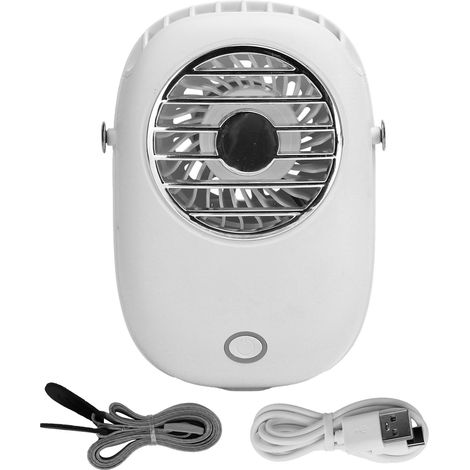Ventilateur de cou portable sans mains, mini ventilateur pendentif avec batterie 1200mAh pour bureau et maison (1/5)