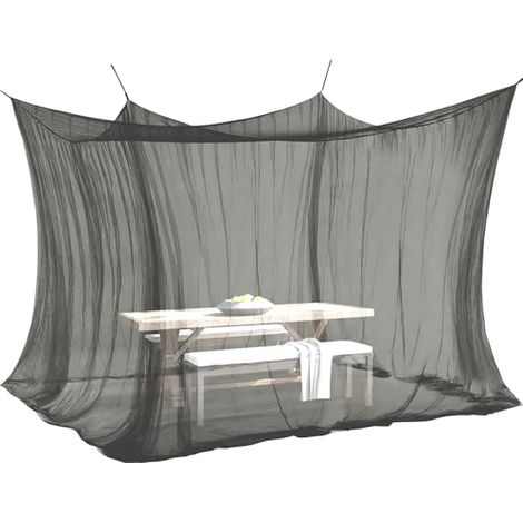 Mosquitera para uso interior y exterior, 300 x 300 x 250 cm, malla 220, tamaño XXL, para tienda de campaña, caravana, color negro