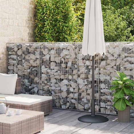 Mur en gabions avec couverture, acier galvanisé, 600×50×150 cm