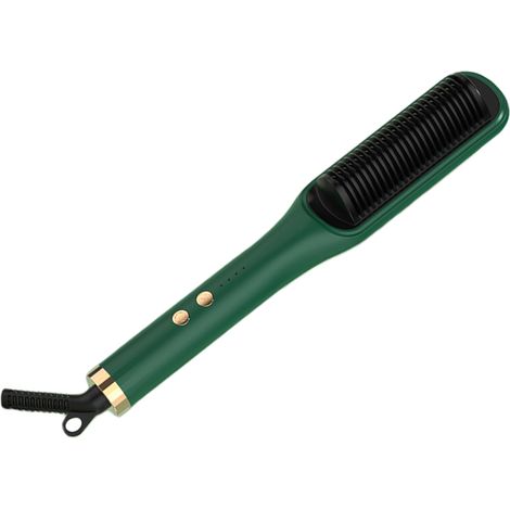 Peigne lisseur à cheveux avec thermostat intelligent et ion négatif, brosse lissante et fer à friser double usage, prise US 220 V (1/5)