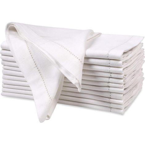 Toalla decorativa de algodón grueso de 50x50 cm – blanca – lavable (1/5)