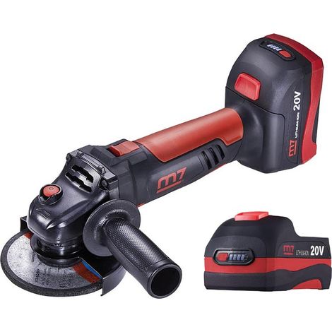 Smerigliatrice angolare senza fili da 125 mm con valigetta, 2 batterie da 20V, King Tony M7