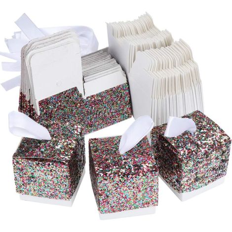Boîte à bonbons en papier pœilleté, Boîte cadeau à pœillettes pour mariage, Boîte cadeau pour fête créative en papier-coloré 25 pièces-Fei Yu (1/5)