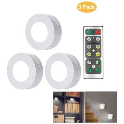 Pair 3er-Set LED-Nachtlichter/Schrankleuchten mit Fernbedienung, kabellose Touch-LED-Schrankleuchten, Touch-Schranklampe, LED-Nachtlicht für Schlafzimmer, Kleiderschrank