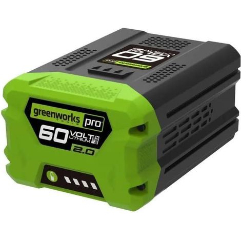Greenworks Batterie 60V Grün und Schwarz 2Ah Langlebig