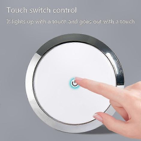 Plafonnier LED encastré 12V/24V avec interrupteur tactile pour camping-car, bateau, accessoire de lampe ronde