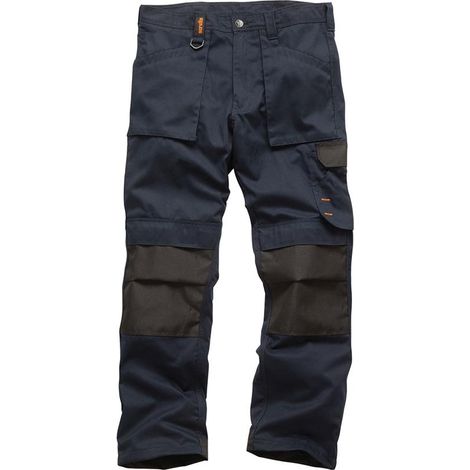 Pantalon de travail scruffs coupe droite bleu marine polyester coton (1/5)