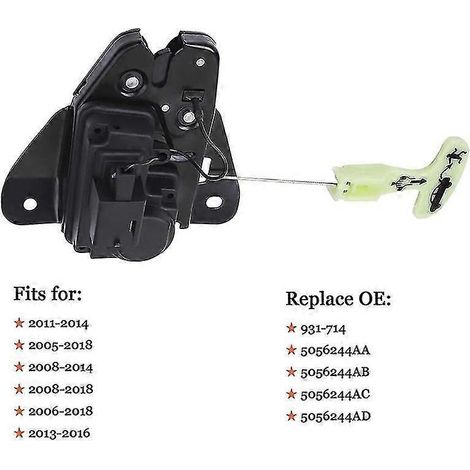 Actionneur de verrouillage de coffre et de hayon pour Chrysler 300, Dodge Charger et Avenger 5056244AD, 931714 (1/4)
