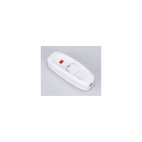 Interruptor blanco de 250 V y 10 A con indicador LED, apto para lámparas de mesilla, lámparas de mesa, luces de espejo y aplicaciones similares. - Crezuo