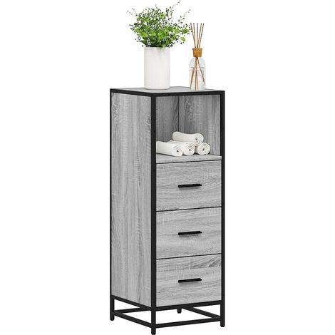 Badschrank Grau Sonoma 35x37,5x100 cm Holzwerkstoff