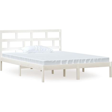 Maison Exclusive - Giroletto Bianco 150x200 cm King in Legno Massello (1/5)