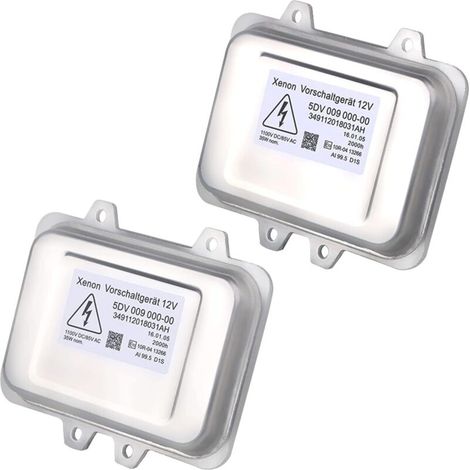 Replacement HID Xenon Headlight Ballast for 5DV 009 000-00 5DV009000 Fits Cadillac Escalade BMW E60 Town & Country 5 Series Jaguar Volkswagen Lincoln Chrysler (Pack of 2) (1/5)